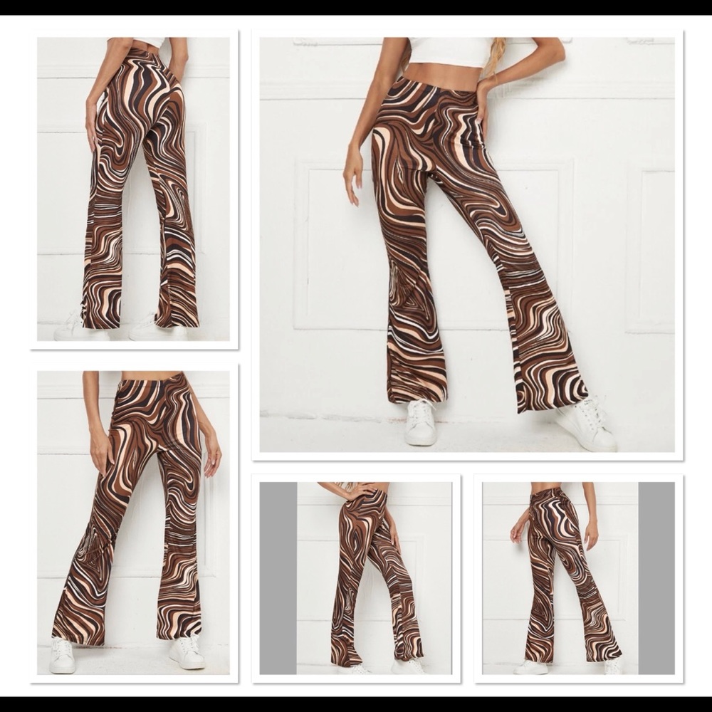 SHEIN Marble Print Flare Leg Pants. Size XS